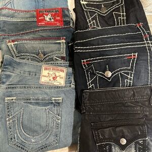 True Religion Men's Jeans - Blue and Black